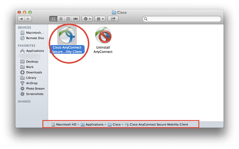 Deinstallieren Sie AnyConnect manuell auf dem Mac