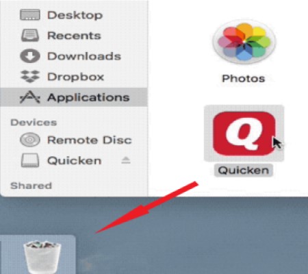 Deinstallieren Sie Quicken manuell auf dem Mac