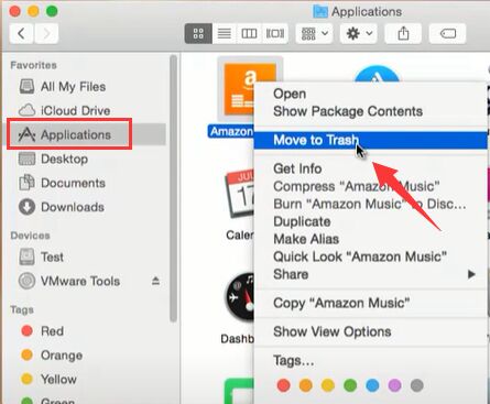 Deinstallieren Sie Amazon Music manuell auf dem Mac