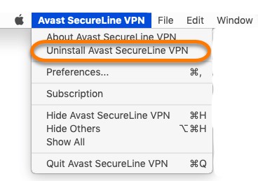Deinstallieren Sie Avast Secureline VPN manuell auf dem Mac