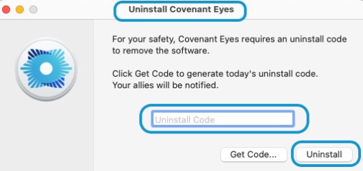 Deinstallieren Sie Covenant Eyes manuell auf dem Mac