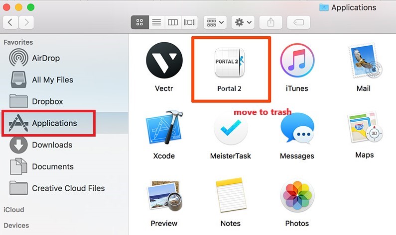 Deinstallieren Sie Portal 2 auf dem Mac manuell