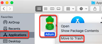 Schritte zum Deinstallieren von Adium auf dem Mac