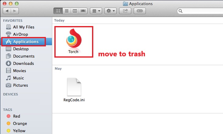 Deinstallieren Sie Torch Browser auf dem Mac manuell
