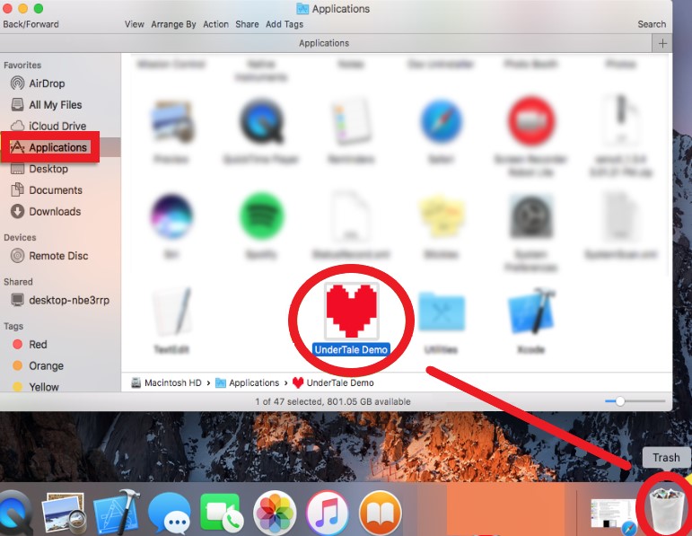 Manuelle Methode zum Deinstallieren von Undertale auf dem Mac