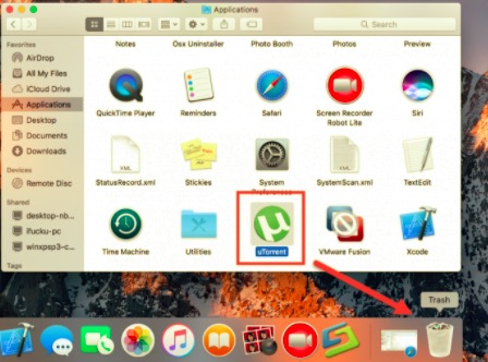So deinstallieren Sie uTorrent auf dem Mac über den Papierkorb