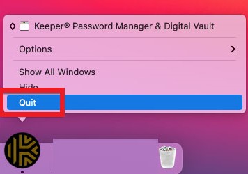 Beenden Sie Keeper auf dem Mac