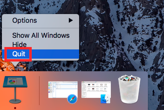 Beenden Sie den Vorgang, um Keynote zu deinstallieren