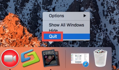 Beenden und deinstallieren Sie Simple Comic auf dem Mac