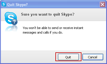 Beenden Sie Skype