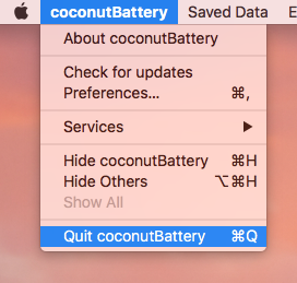 Beenden Sie die Deinstallation von CoconutBattery