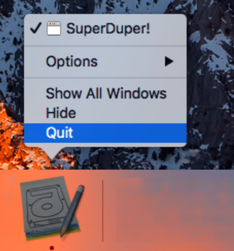 Beenden Sie die Deinstallation von SuperDuper auf dem Mac