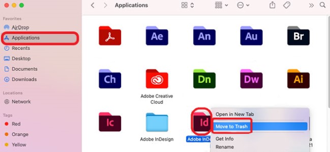 Deinstallieren Sie Adobe InDesign auf dem Mac manuell