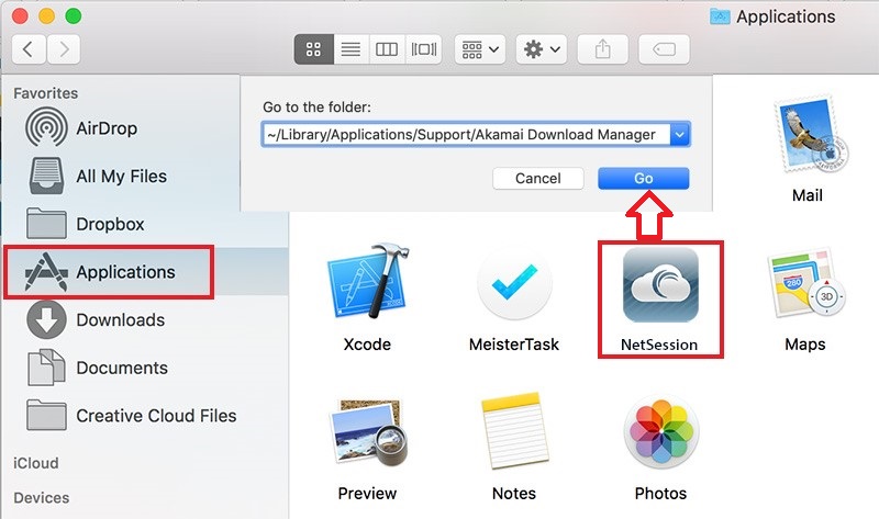 Manuelle Methode zum Deinstallieren von Akamai NetSession auf einem Mac