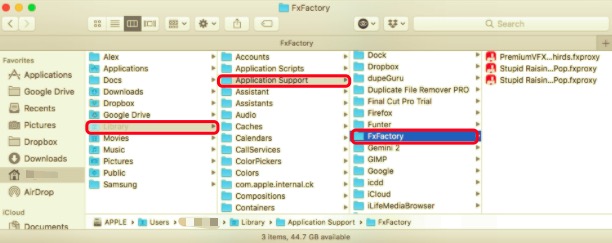 Deinstallieren Sie FxFactory manuell auf dem Mac mit allen zugehörigen Dateien