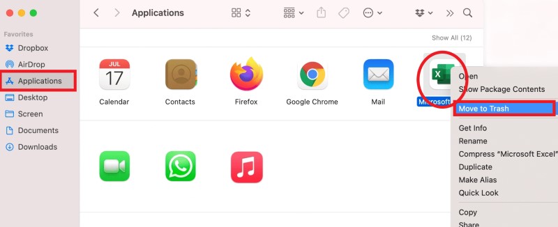 Deinstallieren Sie Excel auf dem Mac manuell