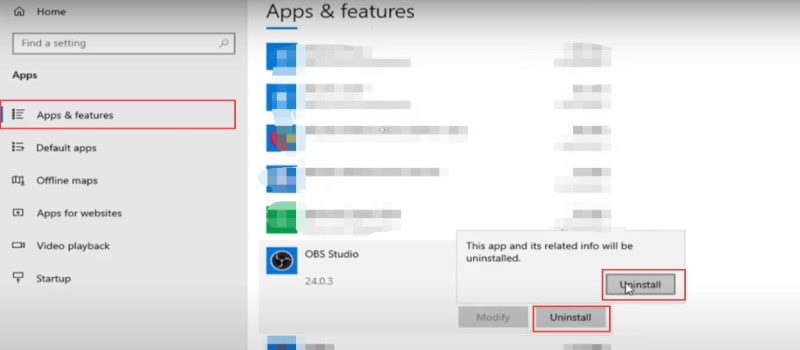 Deinstallieren Sie OBS einfach auf einem Windows-PC