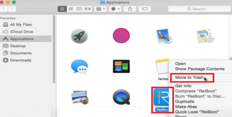 Deinstallieren Sie ReiBoot manuell auf dem Mac