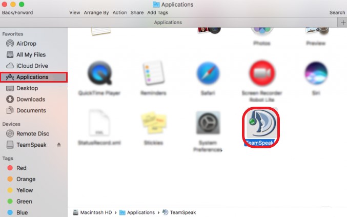 Deinstallieren Sie TeamSpeak manuell auf dem Mac