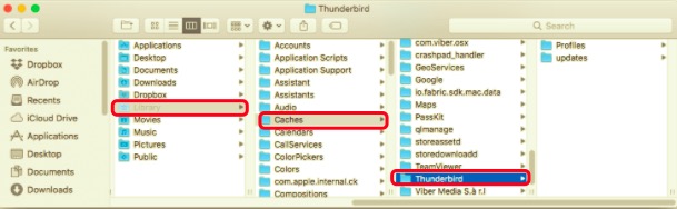 Deinstallieren Sie Thunderbird manuell vom Mac mit seinen Servicedateien