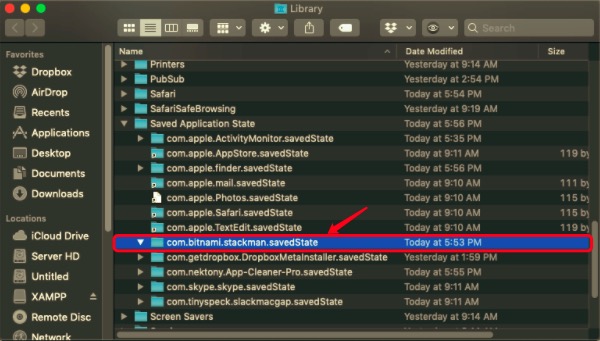 Deinstallieren Sie XAMPP auf dem Mac mit den verbleibenden Dateien