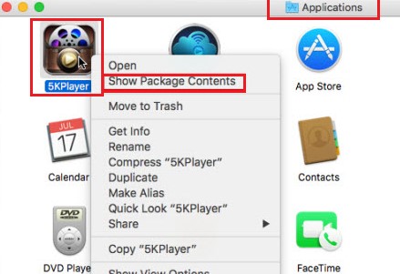 Manually Uninstall 5K Player on Mac
