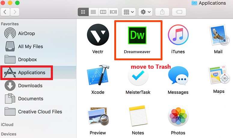 Deinstallieren Sie Dreamweaver CS3 auf dem Mac manuell