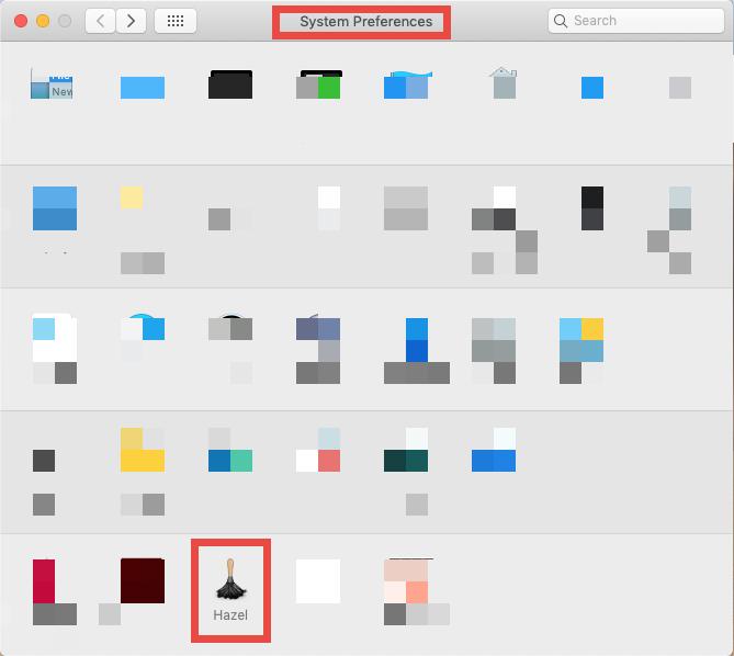 Entfernen Sie Hazel aus den Mac-Systemeinstellungen