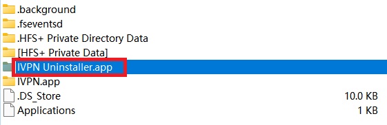 Entfernen Sie iVPN mit seinem Deinstallationsprogramm