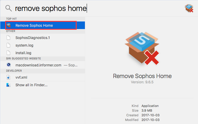 Entfernen Sie Sophos vom Mac