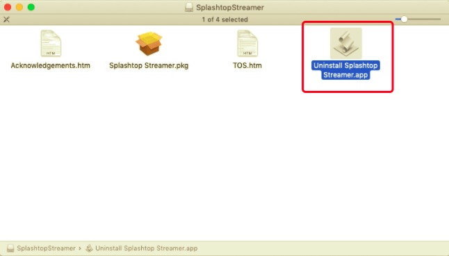 Deinstallieren Sie Splashtop auf dem Mac über das integrierte Deinstallationsprogramm