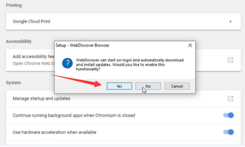 Entfernen Sie den WebDiscover-Browser bei Google