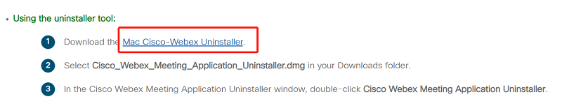 Deinstallieren Sie Cisco Webex auf dem Mac mit seinem Deinstallationsprogramm