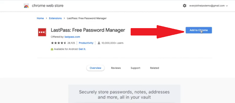 Fügen Sie die LastPass-Erweiterung zu Chrome hinzu