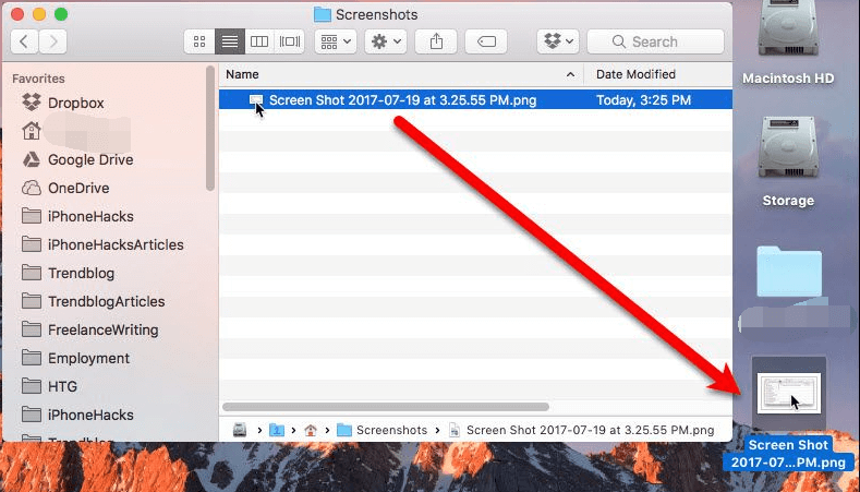 Ändern Sie den Speicherort des Screenshots auf dem Mac