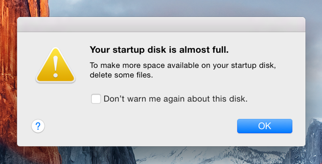 Startup Disk Full auf dem Mac