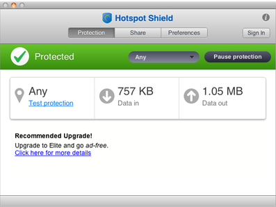 Hotspot Shield Kostenloses VPN für Mac