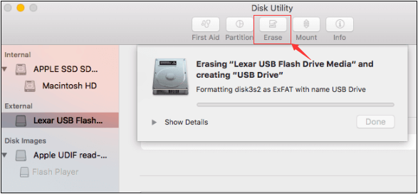Formatieren Sie ein USB-Laufwerk auf FAT32 auf dem Mac