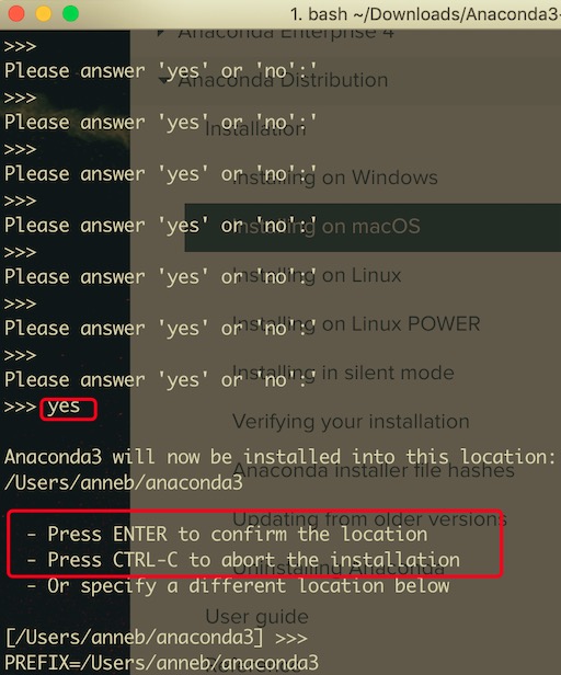Installieren Sie Anaconda auf dem Mac über die Befehlszeile