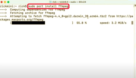 Installieren Sie FFmpeg auf dem Mac mit den MacPorts