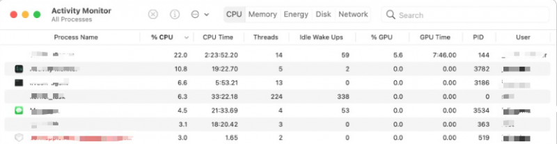 Öffnen Sie den Aktivitätsmonitor auf dem Mac