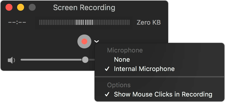 Quicktime-Bildschirmaufnahme auf dem Mac