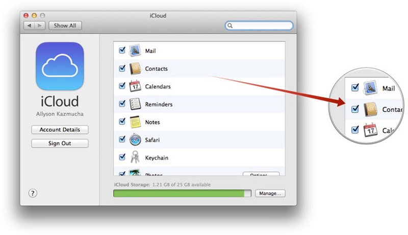 Kontakte in iCloud synchronisieren