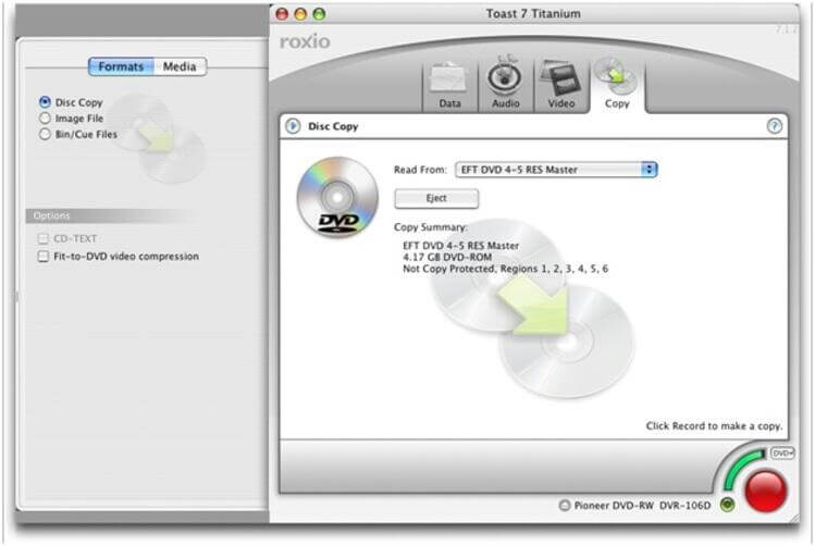 Verwenden Sie Toast Titanium, um DVD in MP4 auf dem Mac zu konvertieren