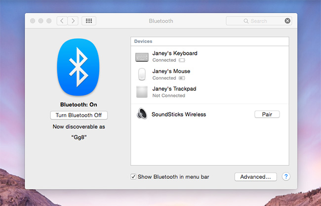 Schalten Sie Bluetooth ein