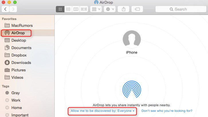 So aktivieren Sie AirDrop auf dem Mac