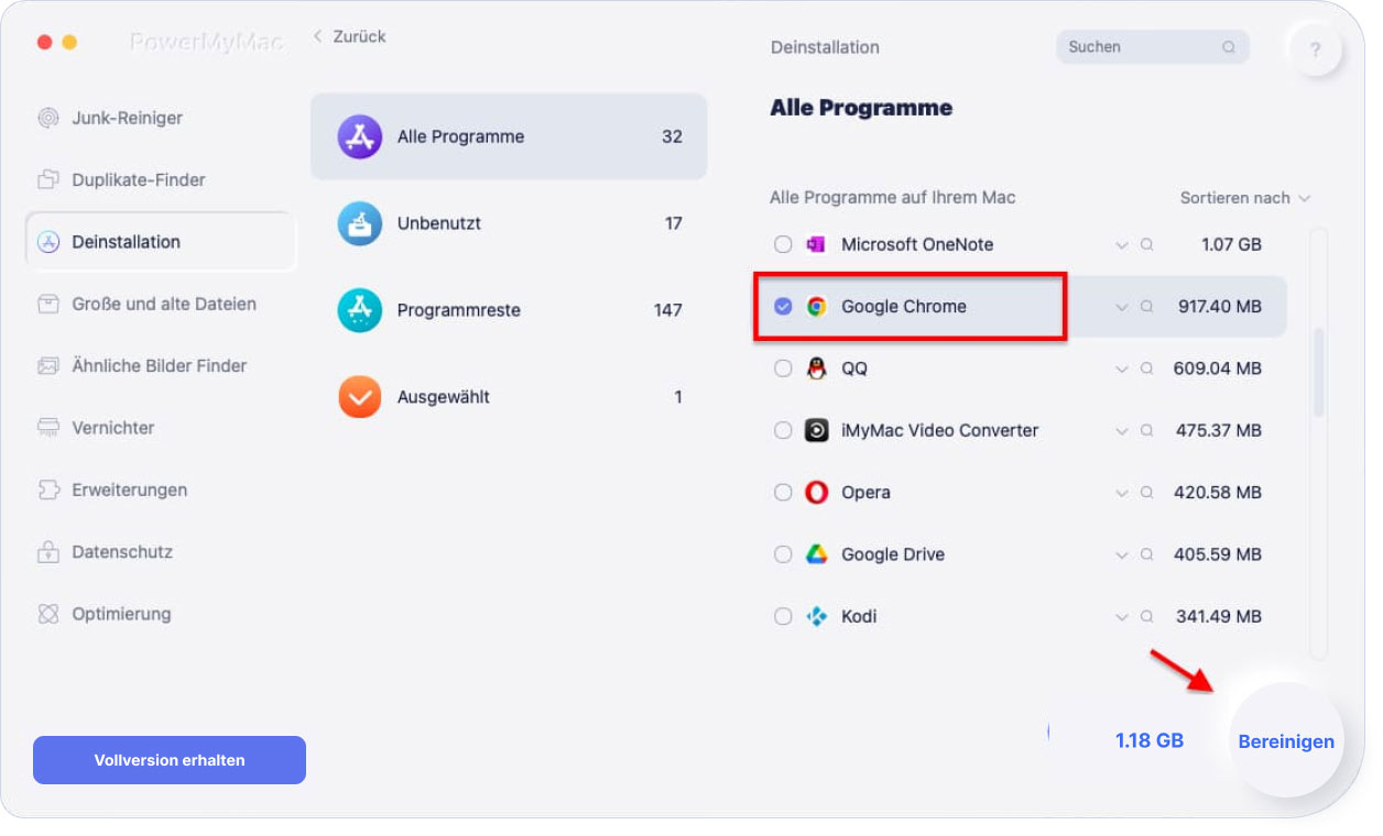 Deinstallieren Sie Chrome auf einem Mac mit PowerMyMac