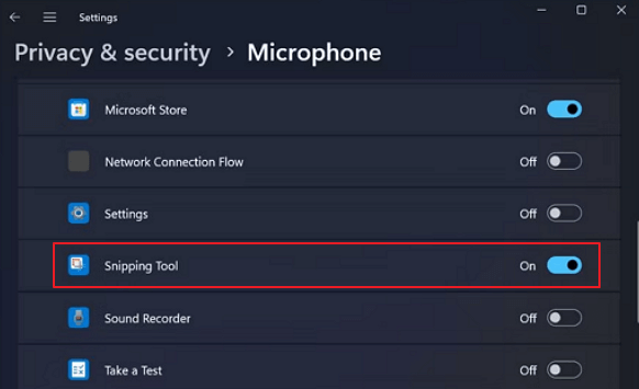Audioaufzeichnung im Snipping Tool zulassen