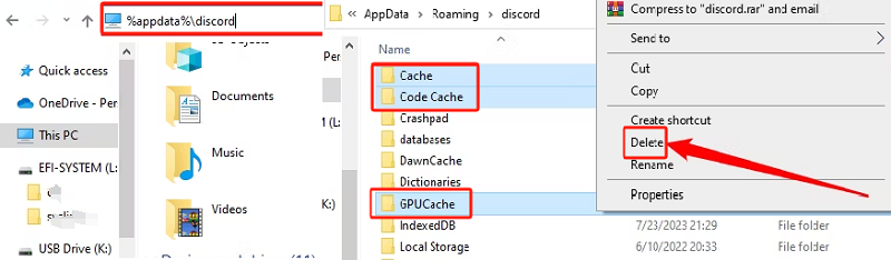Cache leeren, um Discord zu reparieren, stürzt immer wieder ab