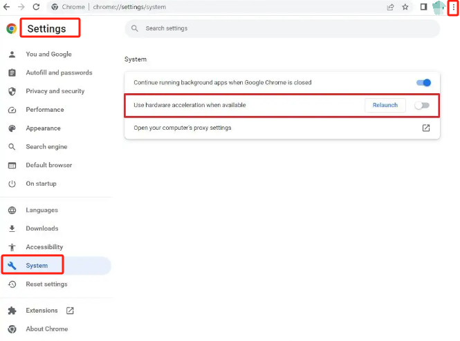 Schalten Sie die Hardwarebeschleunigung aus, um einen Netflix-Screenshot ohne schwarzen Bildschirm zu erstellen